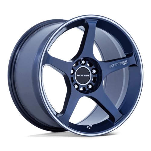 MOTEGI MR159 BATTLE V Wheels - Obsidian Blue with Machined Lip Stripe