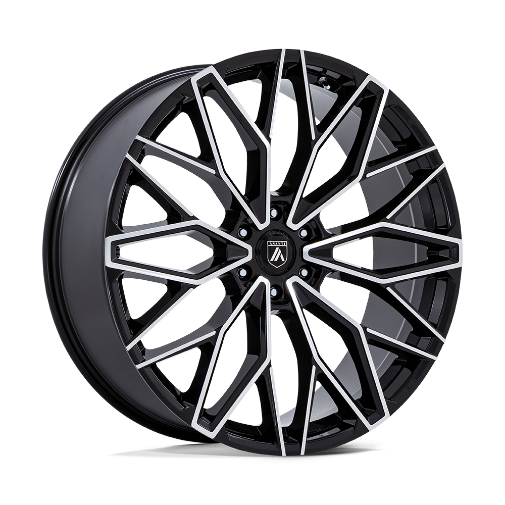 Asanti Black AB050 MOGUL 6 - Stunning 22X9.5 Gloss Black Wheels with Machined Face